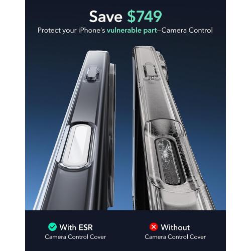ESR for iPhone 16 Pro Case, Camera Control Cover, Compatible with MagSafe, Shockproof Military-Grade Protection, Magnetic Phone Case for iPhone 16 Pro, Classic Hybrid Case, Clear
