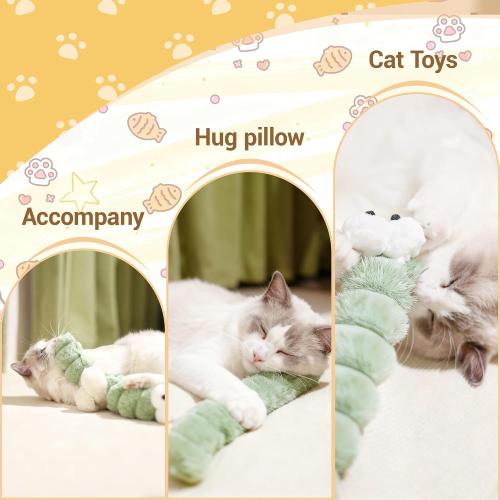 Cat Toys Pillows 3 Pack, 13” Cat Kicker Toys with Catnip Inside, Durable Interactive Cat Toys for Indoor Cats, Soft Kick Sticks for Exercise & Play