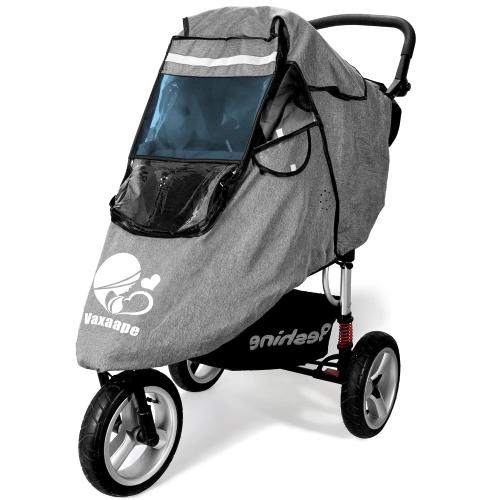 Stroller Rain Cover,Rainproof Nano-Coating Elastic Band,Grey