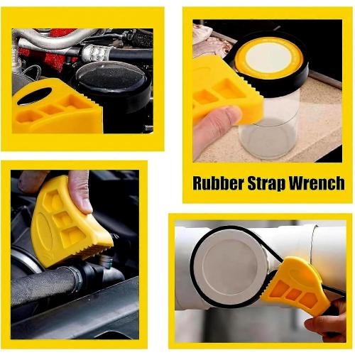 2-Pack Adjustable Rubber Strap Wrench Set – 25.20 & 20.48 Heavy-Duty Strap Wrench for Oil Filter, Jar Opener, Water Filter, Plumbing, Sink, Faucet – Non-Slip Multipurpose Wrench Tool