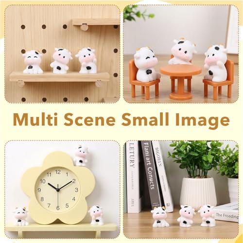 Ouligay 6 PCS Mini Cows Car Dashboard Decorations Cow Print Car Accessories Cute Funny Rear View Mirror Decoration Mini Cows Figurines Cars Interior Decor for Women Men