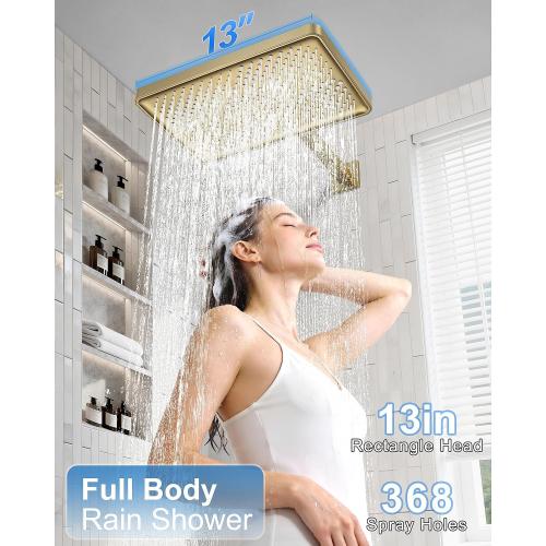 13 Rainfall Shower System with 3-Setting Handheld & Valve