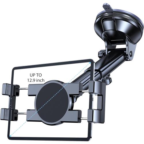 Tablet Holder for Car ipad Holder for Car【Windshield Dash】Suction Cup ipad Mount for Truck Stand【360° 】Tablet Car Mount soporte para tableta para auto for All 4.7-12.9 Apple iPad Samsung Galaxy Tab