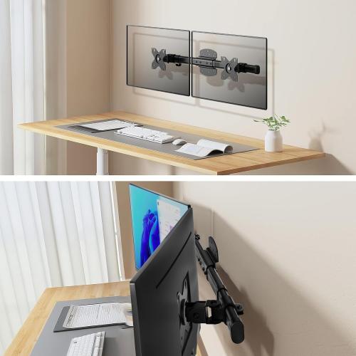 WALI Dual Monitor Wall Mount for 13-27 inch Screens, up to 22lbs
