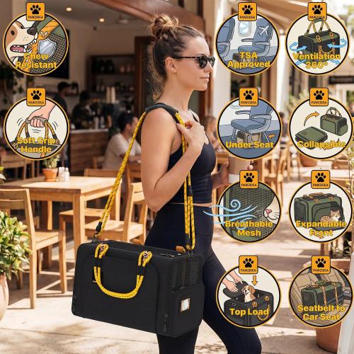 PAWZIDEA Expandable Pet Carrier for Small Cats & Dogs, TSA Airline Approved