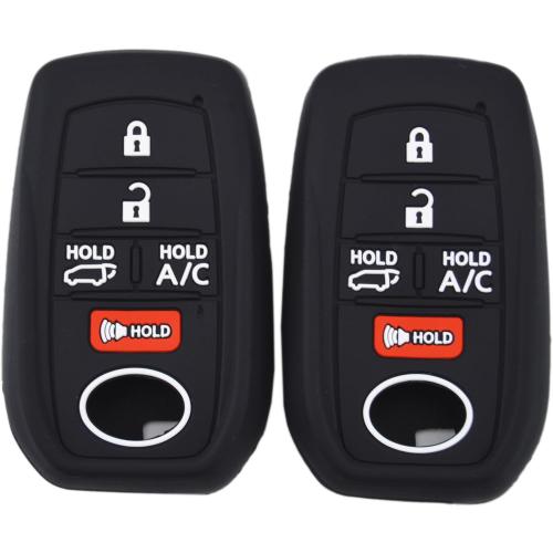 Silicone Key Fob Cover Protector for Toyota RAV4 Prime Bz4X for Subaru Solterra 8990H-42B00 8990H-42520 HYQ14FBX 2022 to 2025 5 Buttons Key with AC & Hatch Buttons