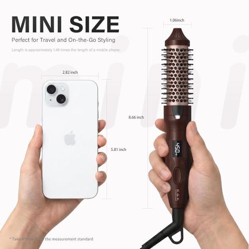 K&K Petite Mini Heated Round Brush，1 Inch