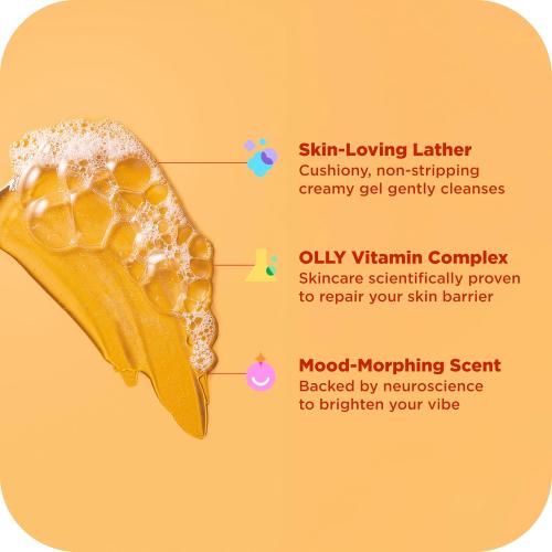 OLLY Body Wash Mixed Pack 4 Count, Calm, Renew, Bright, Revive