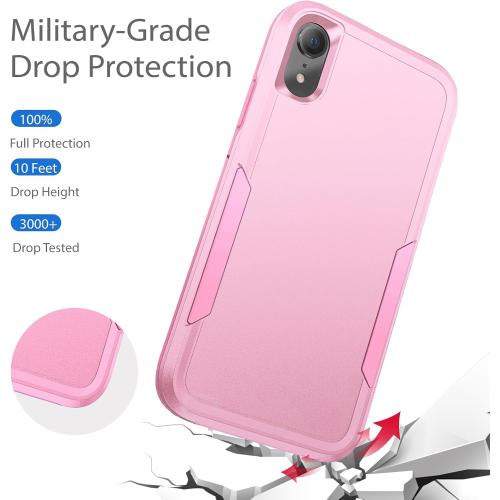 Compatible with iPhone XR Case, Heavy Duty Protection Shockproof Dropproof Dustproof Anti-Scratch Phone Case Cover for xr -Pink