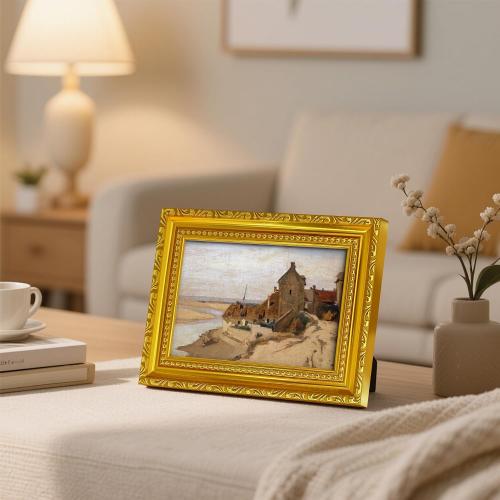 BESCRCL 5x7 Picture Frame Gold with Real Glass, Ornate Vintage 5 x 7 Photo Frames for Wall and Tabletop Display, Set of 4
