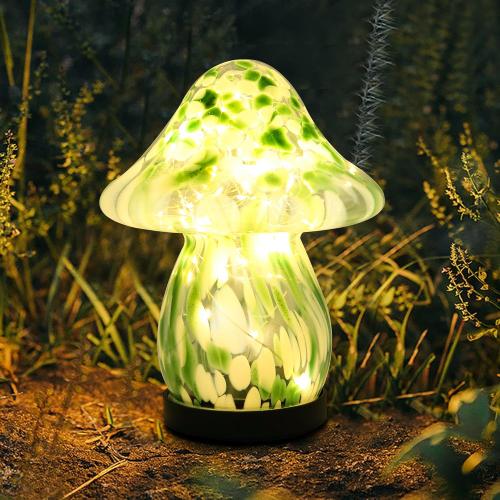 Solar Lights Outdoor Waterproof, Mushroom Garden Décor Powered by Solar, Outdoor Lights for Patio Yard Pathway Backyard Balcony Lawn Landscape Fountain Deck Pool Table Porch Decoration (Green)