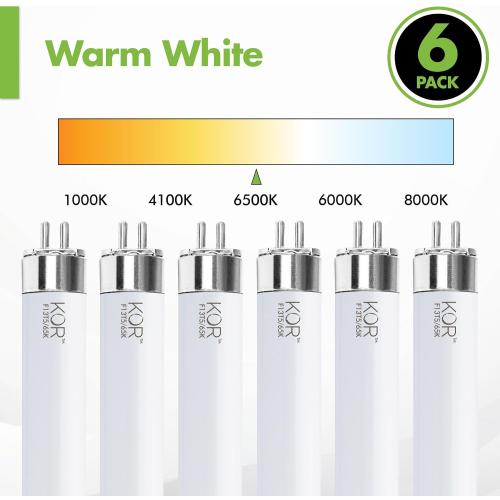 F13T5D – T5 21 Inch Under Counter Fluorescent Bulbs Bright White Daylight 6500K 13-Watt F13T5/D 21” D Long Life Replacement Tubes for Under Cabinet Lights – Pack of 6 Bulbs