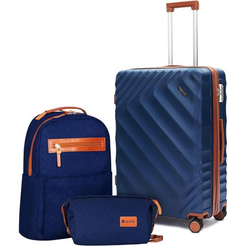 Rosamo 3 Piece Luggage Set Expandable Hardside Suitcase, 20in Carry On
