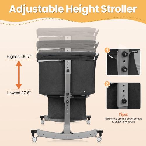 Bedside Bassinet Baby Crib, 3-in-1 Bedside Crib with Storage Basket