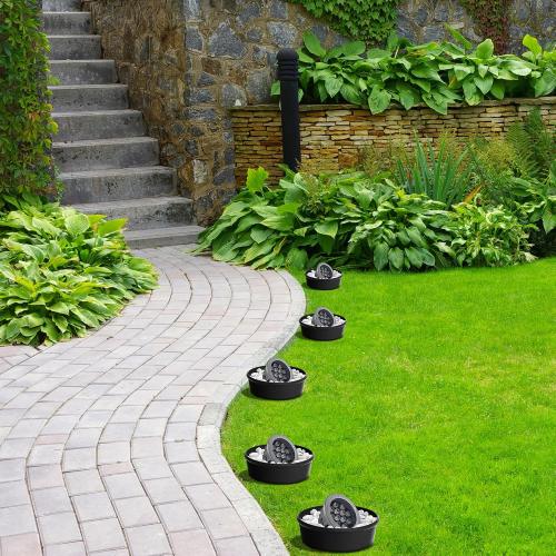 6 Pcs Lawn Light Protector, ABS Landscape Sprinkler and Light Guard, Waterproof Lawn Sprinklers Protection for Reduce Damage from Lawns Mower Outdoor Garden Park Backyard