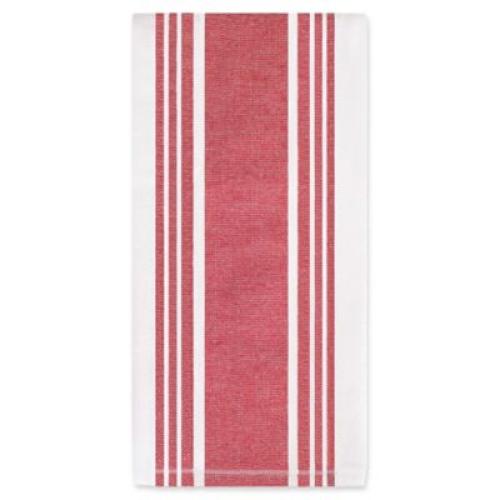 All-Clad Striped Dual Kitchen Towel in Chili 3pk