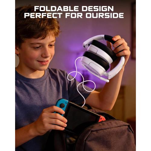 NUBWO HG04L Gaming Headset for PS5/PS4, Xbox Series X|S/Xbox One, Switch – 250g Lightweight, Clear Unidirectional Mic, Soft Memory Earmuffs, 3.5mm Jack for Gaming & Work (Splitter not Included)