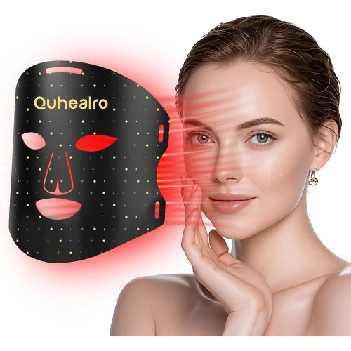 Red Light Therapy for Face, Near-lnfrared 850 LED Face Mask Light Therapy 3 Modes Portable Led Face Mask Light Therapy with Rechargeable Remote, Red Light Therapy Mask with Timing Function