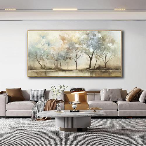 VHMING Abstract Wall Art Artwork Retro Trees Pictures Decor Canvas Painting Framed Ready to Hang Living Room Bedroom and Office Wall Decor 20x40 Inch