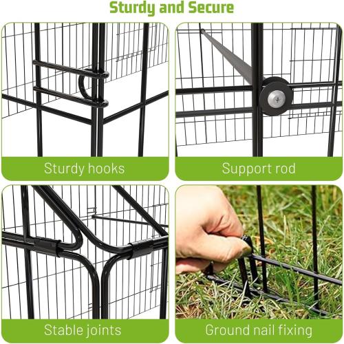 NUGRIART Metal Chicken Coop 83x38 Chicken Run Pen with Cover