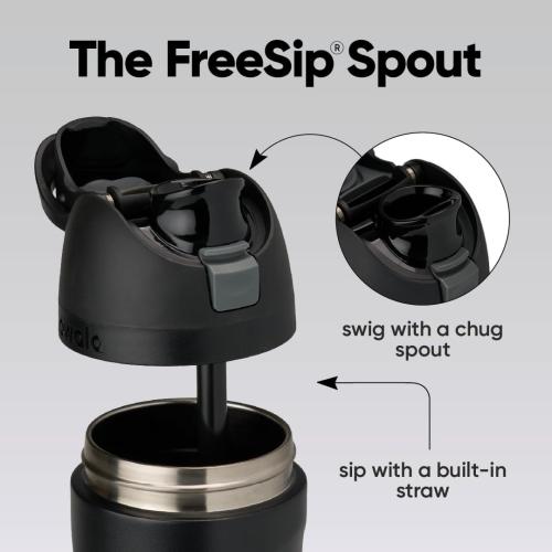 Owala FreeSip Stainless Steel Water Bottle 32 oz Very, Very Dark