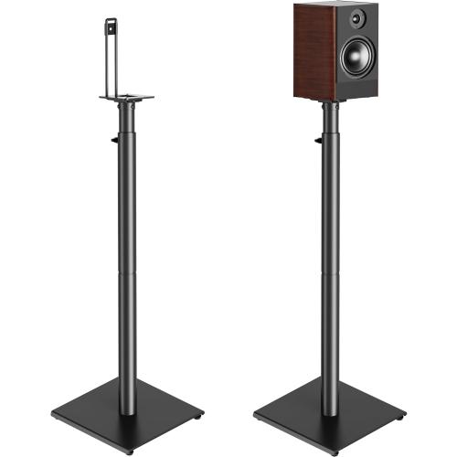 USX MOUNT Bookshelf Speaker Stands Pair, Height Adjustable Extends 32-42 inch for Rear Surround Sound Speakers, Floor Satellite Speaker Stands for Vizio Bose Sony JBL Klipsch Polk, Max Load 11 lbs
