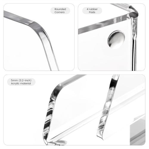 HeZone Acrylic Brochure Holder 5x6 Inch,Clear Pamphlet Holder Display Stand for Trifold 4&5&6 Inch Flyers,Pamphlets,Booklets,Menu,Leaflets for Office,Home,Store,1 Pack,A5