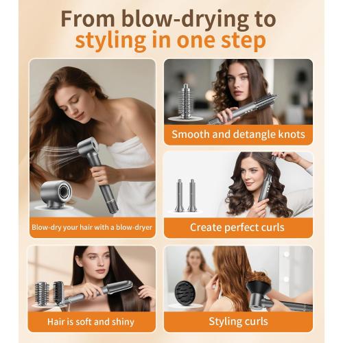 9-in-1 Hair Dryer Brush Kits, Curly Hair Dryer with Diffuser for Women