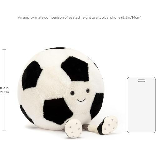 Jellycat Amuseables Soccer Ball Stuffed Toy, 12 inches - Soccer Ball Plush Gift for Sports Fans