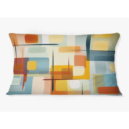 Midcentury Minimal Abstract Geometric Art II - Abstract Midcentury Printed Throw Pillow