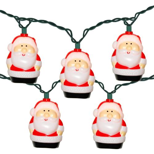 10 Light Santa Head Light Set - 8.5Ft Christmas Santa Claus Decorations String Lights with 10 Santa Claus Decorations Lights, Santa Claus Novelty Fairy Lights for Party Kid's Room Xmas Tree Decor