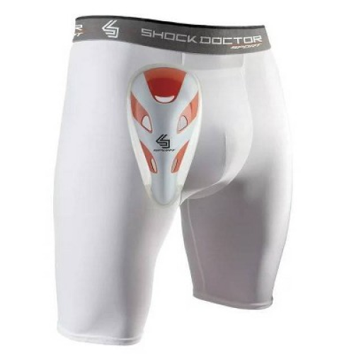 COLOR GREEN ❗❗Shock Doctor Compression Shorts with Protective Cups - S -