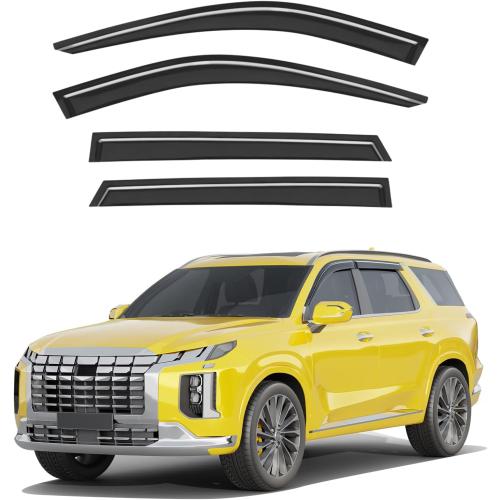Extra-Thick Window Rain Guards Fit for Hyundai Palisade 2020-2025 SE SEL XRT Rain Guards Tape-on Side Window Deflectors Visors Vent Visors Vent Shades Car Accessories