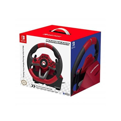Hori - Red and Black Super Mario Kart Edition Nintendo Switch Deluxe Pro Video Game Racing Wheel