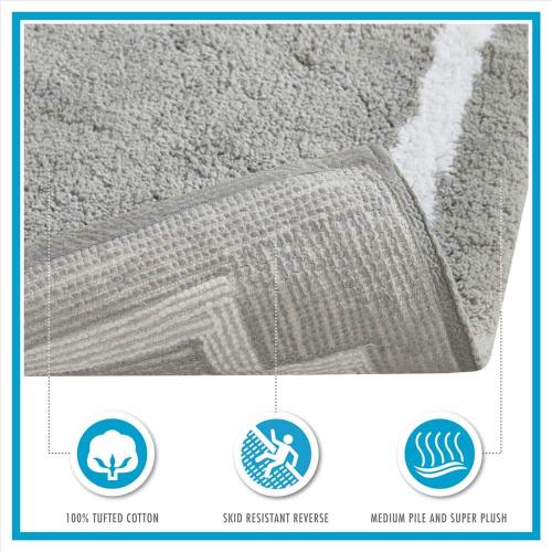 Ethan 20 in. x 30 in. Seafoam Tufted Cotton Rectangle Bath Rug
