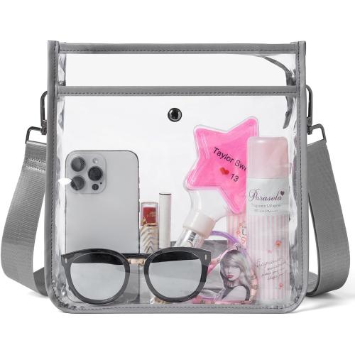 Bluome Clear Bag for Stadium Events 12 x6 x12, Clear Crossbody Purses for Women Concerts Stadium Approved Work Beach