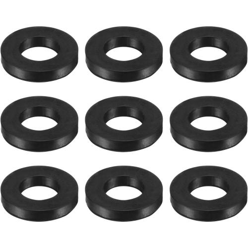 uxcell 12 Pcs Solid Nitrile Rubber Flat Washer DN20 1-11/32 OD x 3/4 ID x 1/4 Thickness Large Washers O Ring Sealing Gaskets, Industrial Flat Rubber Spacer, Black