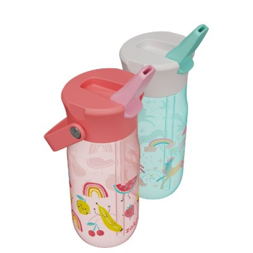 Zak Designs 2pk 18oz Harmony Straw Water Bottle Set Pink/Green MISSING THE GREEN ONE