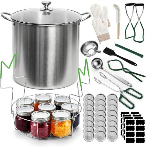 Green Canning Supplies, 21.5QT Canning Pot with Rack and Lid