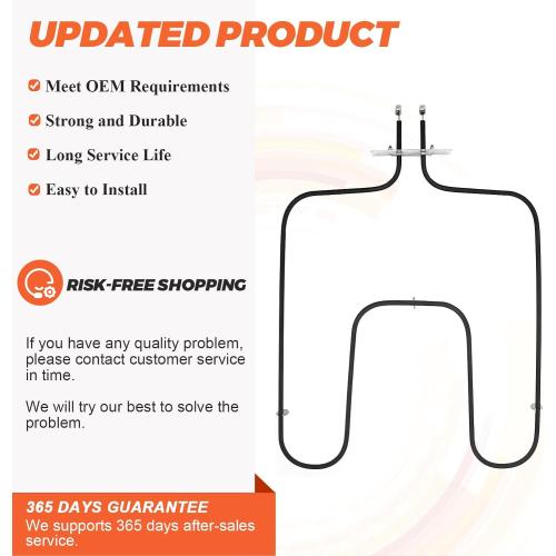WB44X200 Bake Element Replacement for GE 240V oven element wb44x200 - Suitable for jkp07g*d2, jkp16g*07, jkp16g*d1, jkp16g*d2, jkp16g*h1, jkp16g*j3, jkp16gj4, jkp16gj5,jkp16gj6 and more OVENS