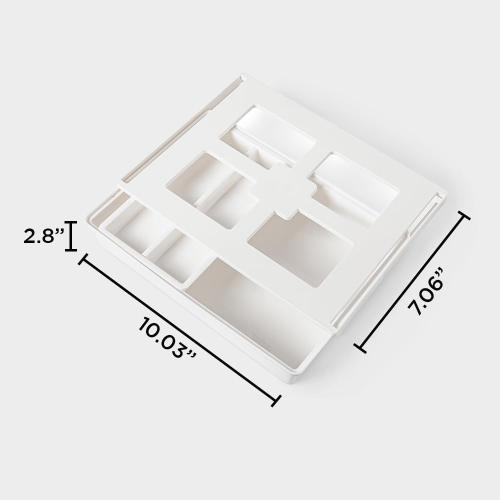 GAROOD Under Desk Drawer, Slide out Hidden Desk Drawers Organizer, Self-adhesive drawer for office/classroom/home 10.03'' x 7.06'' x 2.8’’ (White)