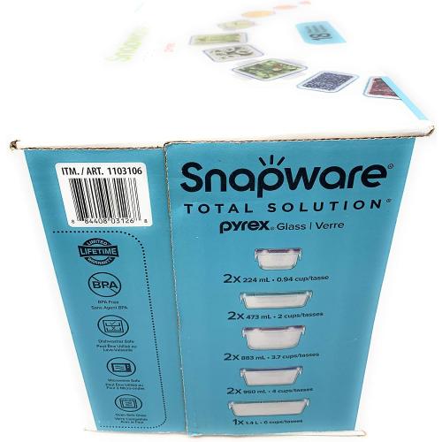 Snapware 18-piece Pyrex Glass Food Storage Set (Purple & Blue)