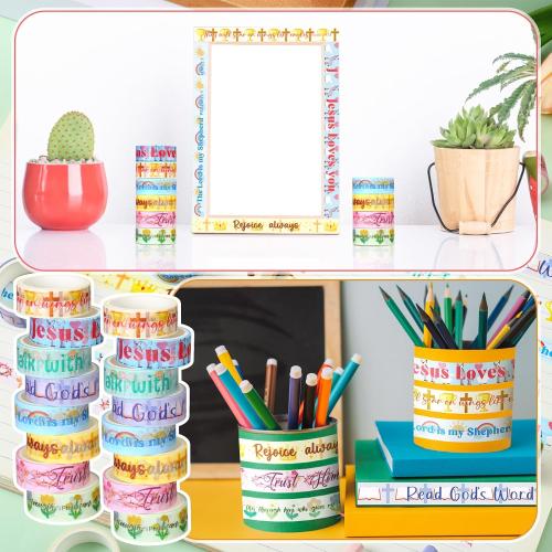 24 Rolls Christian Washi Tape Gifts, Kawaii Cute Religious