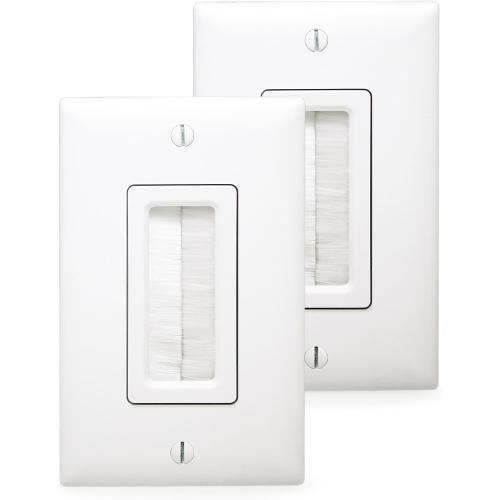 Legrand - OnQ HDMI In-Wall Connection Kit for Cable Management, Cable Pass Through Strap Conceals Cabling Behind the Wall, White, 2 Count, HT2000WHV1