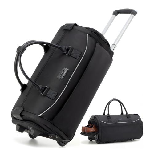 Fanwoli Carry-On Rolling Garment Bag with Wheels, Suit Travel Bag Black