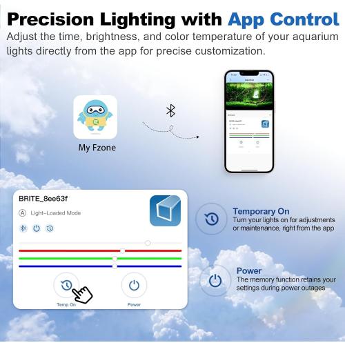 FZONE Aquarium Light for Plants, 60W LED Fish Tank Light for 35-43, Full Spectrum with APP Control, Timer & Sunrise/Sunset (Light 90)