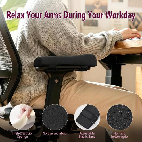 Love&go Office Chair Armrest Pads, Gaming Chair Arm Rest Elbows Pillow (Black)