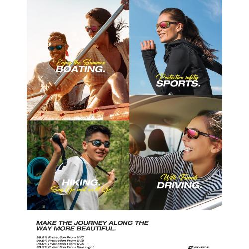 RIVBOS Womens Polarized Sports Sunglasses UV400 for Driving Cycling RB833