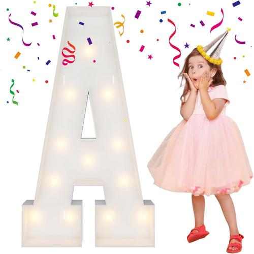 4FT Marquee Letters, Large Light Up Letters A for Baby Shower Party Decor
