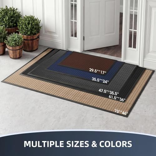 Front Door Mat Outside Entrance, Heavy Duty Doormat, 29.5x17